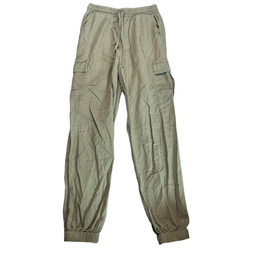 F21 cotton/linen blend olive green joggers sz XS